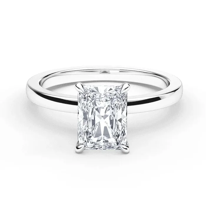 SPECIAL! 1.03ct G SI 14K White Gold Radiant Cut Diamond Solitaire Ring Band Size 6.5