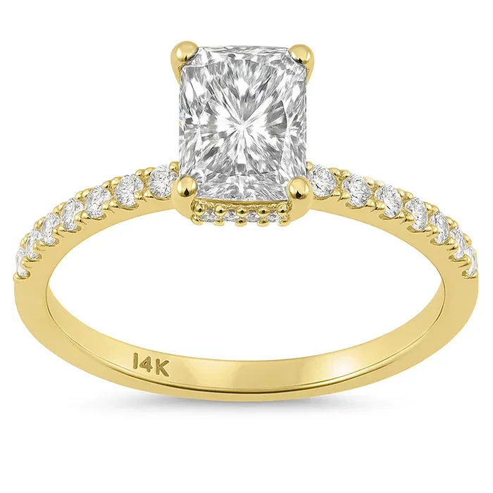 SPECIAL!1.20ct G SI 14K Yellow Gold Radiant Cut Diamond Engagement Ring Size 6.5
