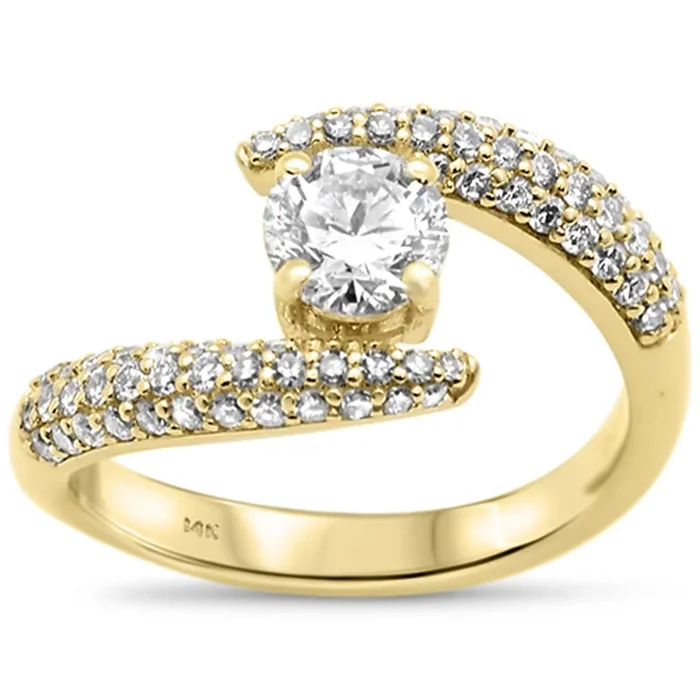 SPECIAL!1.28ct G SI 14K Yellow Gold Modern Round Diamond Engagement Solitaire Ring Size 6.5