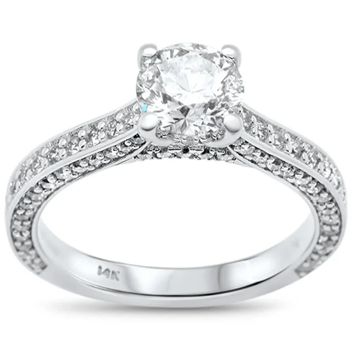 SPECIAL! 1.87ct G SI 14K White Gold Round Diamond Solitaire Engagement Ring Size 6.5