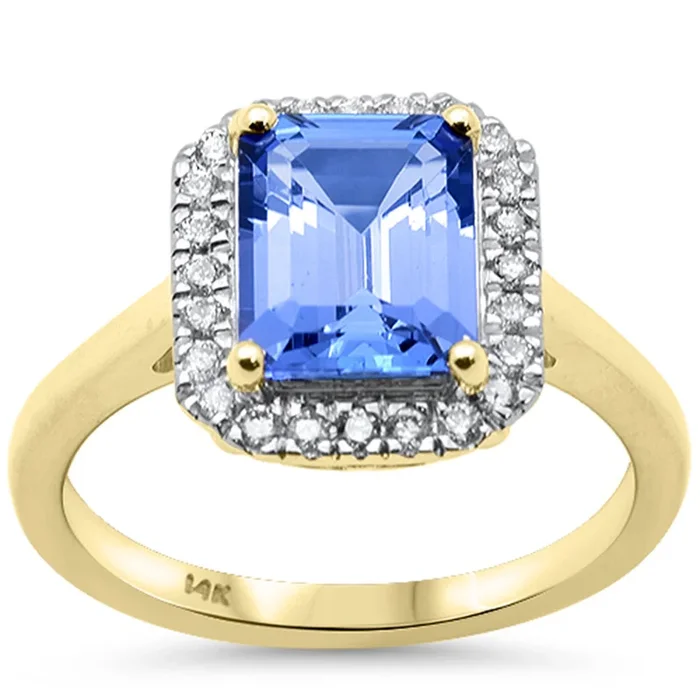 SPECIAL!2.39ct Gemstones G SI 14K Yellow Gold Diamond & Tanzanite Gemstone Ring Size 6.5