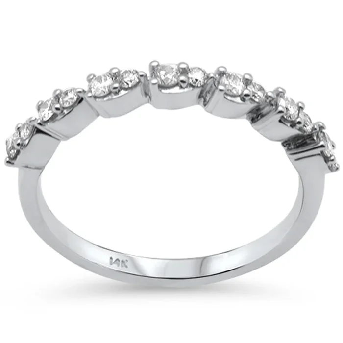 SPECIAL! .33ct G SI 14K White Gold Diamond Petite Anniversary Band Ring Size 6.5