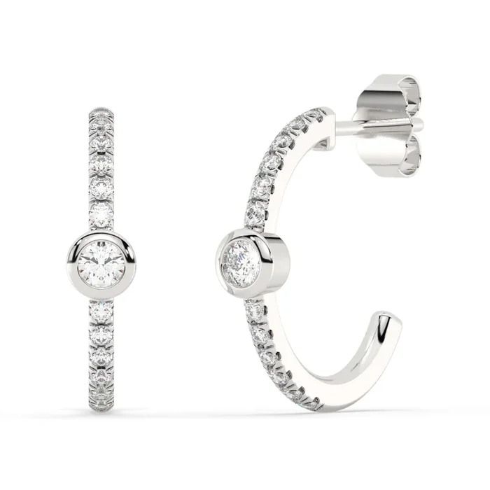 SPECIAL!.50ct G SI 14K White Gold Diamond Half Hoop Earrings