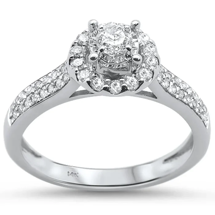 SPECIAL! .54ct 14KT White Gold Diamond Engagement Ring Size 6.5