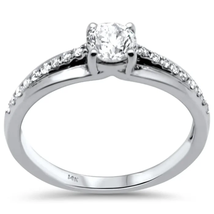 SPECIAL! .64ct G SI 14K White Gold Round Diamond Engagement Ring Size 6.5