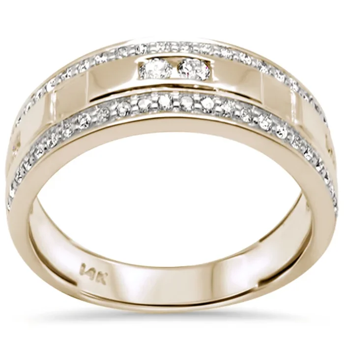 SPECIAL!.76ct G SI 14K Yellow Gold Diamond Men’s Band Ring Size 10