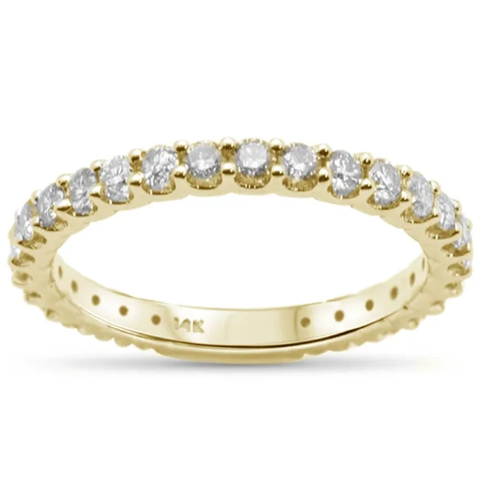 SPECIAL! .79ct 14K Yellow Gold Diamond Eternity Wedding Band Ring Size 6.5