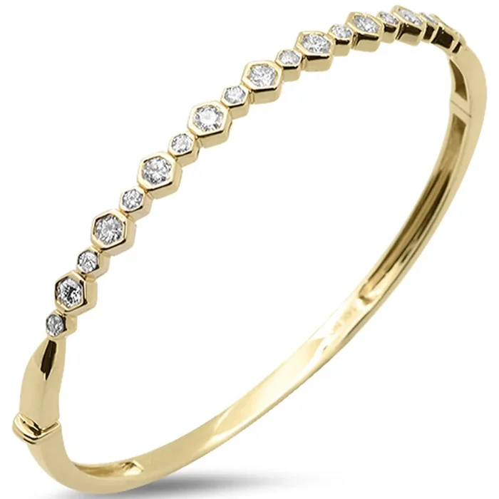 SPECIAL! .97ct G SI 14K Yellow Gold Diamond Diamond Bangle Bracelet