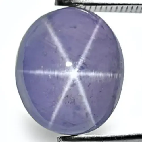Sri Lanka Blue Star Sapphire, 7.36 Carats, Intense Violetish Blue Oval