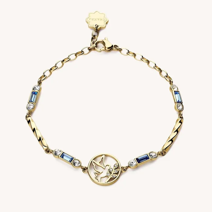 Stainless Steel Gold Tone Chakra Bracelet – Dove