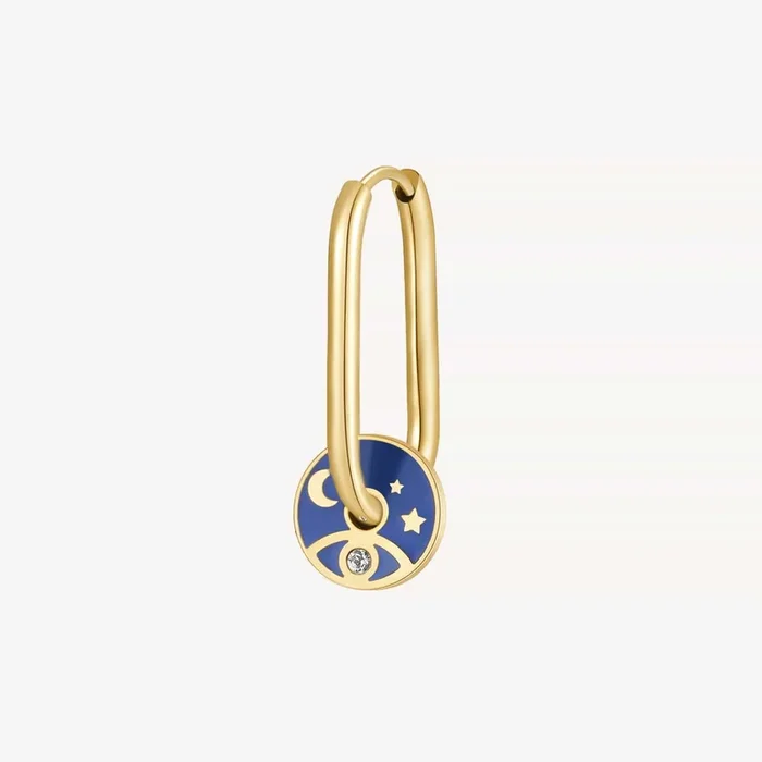 Stainless Steel Gold Tone Chakra SINGLE Earring