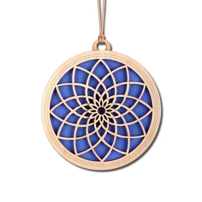 Standard 6″ Suncatcher – Dahlia in Periwinkle