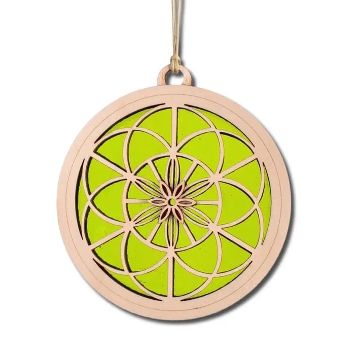 Standard 6″ Suncatcher – Kaleidoscope in Lime Green