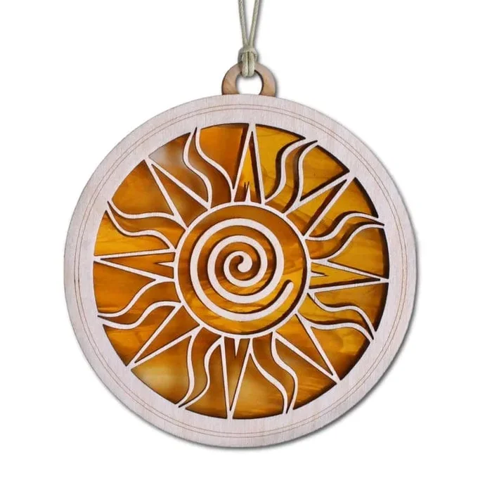 Standard 6″ Suncatcher – Sunburst in Honey Swirl