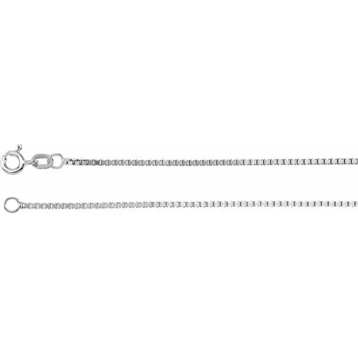 Sterling Silver 1.3 mm Diamond-Cut Box 16″ Chain