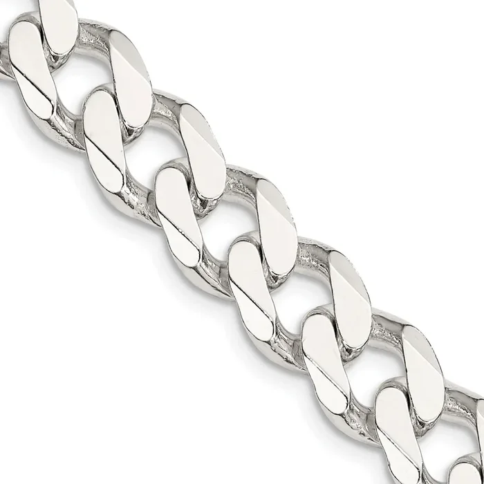 Sterling Silver 18-inch 11MM Lobster Clasp Curb Chain