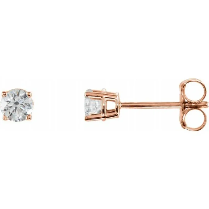 Sterling Silver 3.5 mm Imitation White Cubic Zirconia Stud Earrings