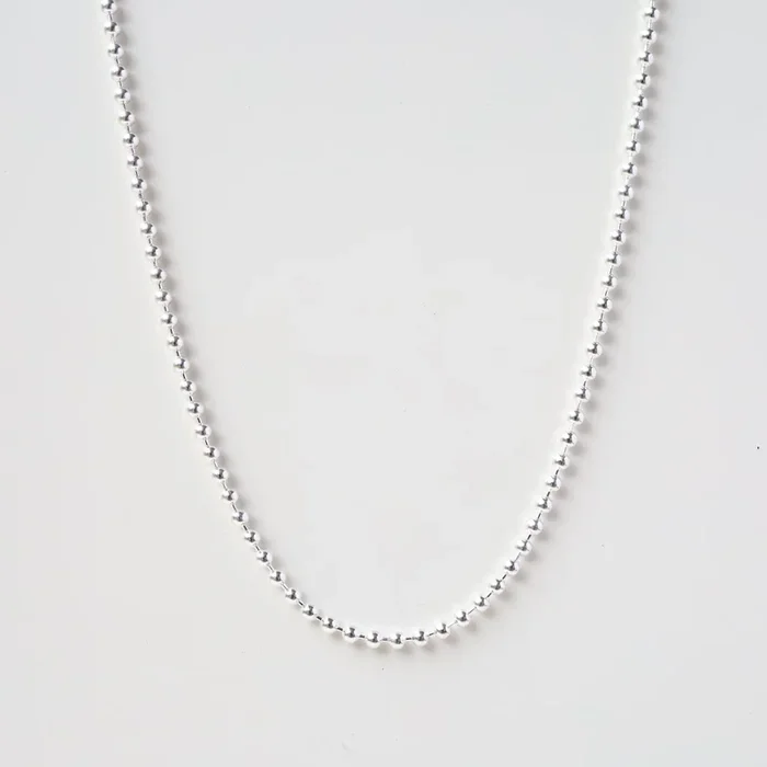 Sterling Silver Ball Bead Chain – 24″