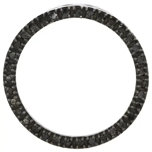 Sterling Silver Black Diamond Circle of Life Pendant 1.15″ Pave Slide Charm 1 CT