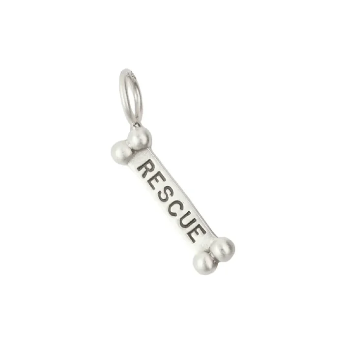 Sterling Silver Rescue / Me Dog Bone Charm