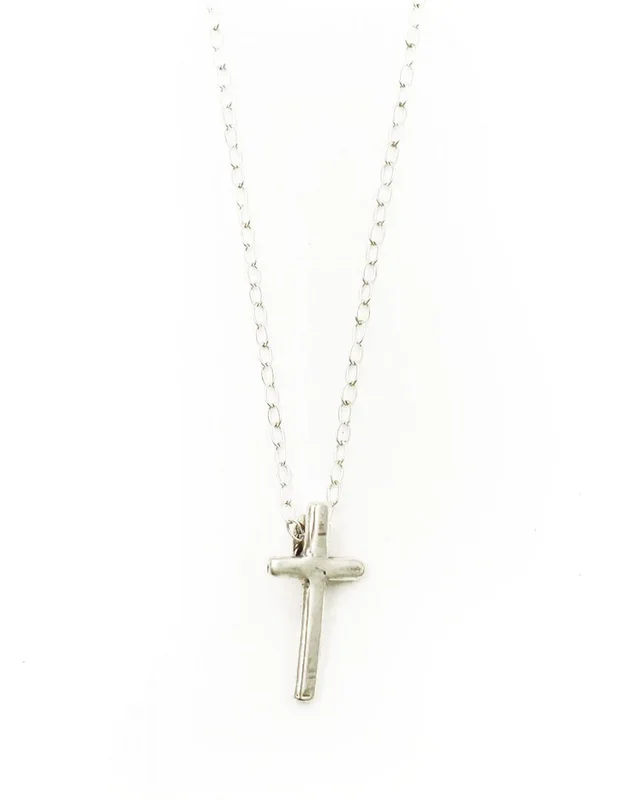 Sterling Tiny Cross Necklace
