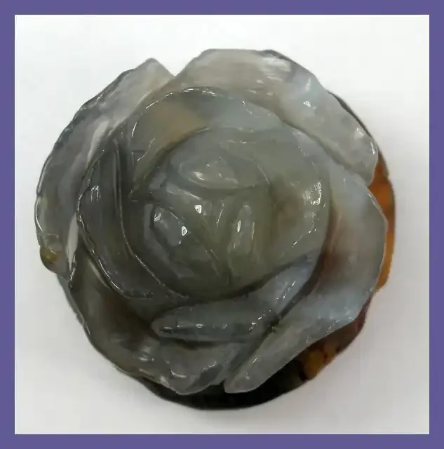 “SUPERB ROSE CARVING!! MEXICAN AGATE PENDANT BEAD-130CT-STUNNING!!”