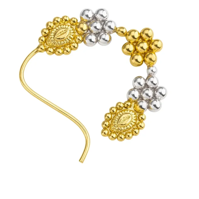 Swarna Rajat Kudi Nath: Dual Tone, Small (Left, Clip on)