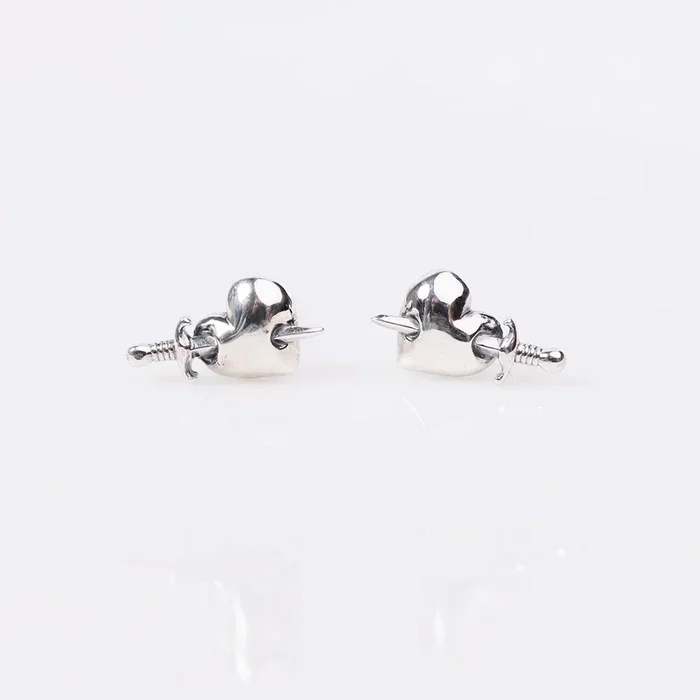 Sword & Heart Post Earrings