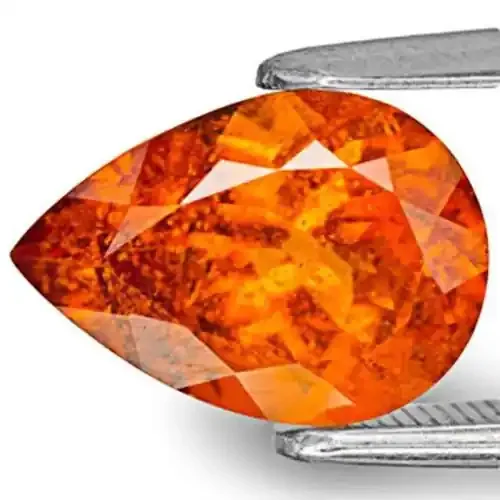 Tanzania Clinohumite, 2.87 Carats, Bright Neon Orange Pear