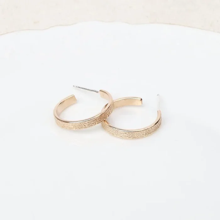Textured Gold Hoop Earrings