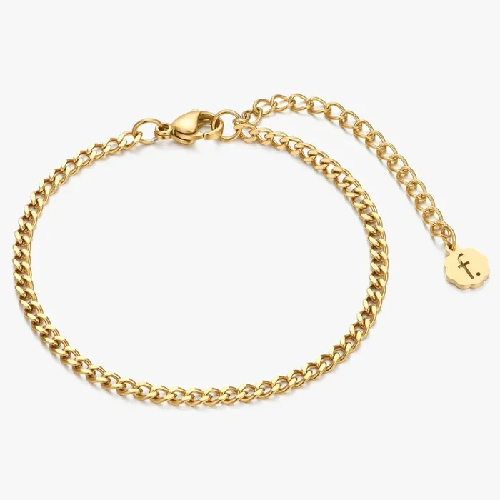Thin Sasha Chain Anklet Gold