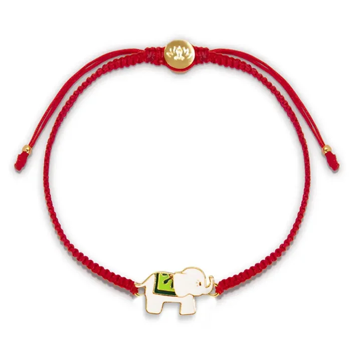 Tibetan Handmade 925 Sterling Silver Lucky Elephant Red String Bracelet (Extra 30% Off USE CODE FS30)