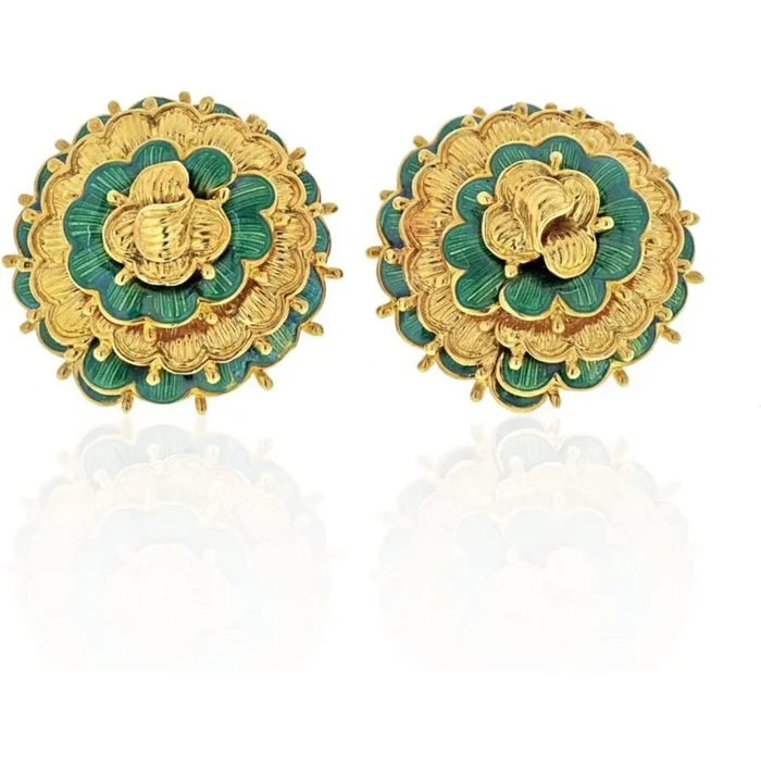Tiffany & Co. – 18K Yellow Gold Vintage Flower Earrings