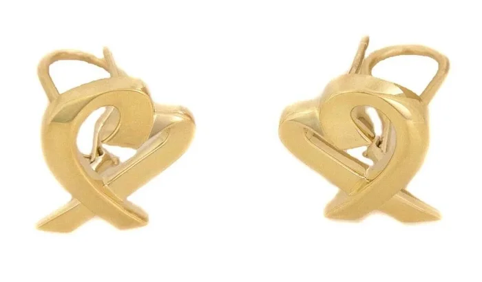 Tiffany & Co. Picasso Medium Size Loving Hearts 18k Yellow Gold Earrings