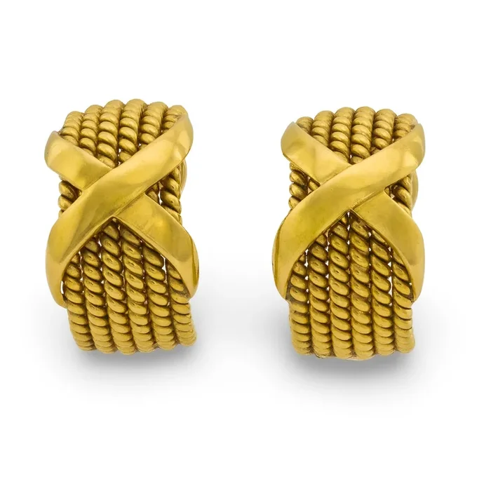 Tiffany & Co. Schlumberger 18k yellow gold X earrings