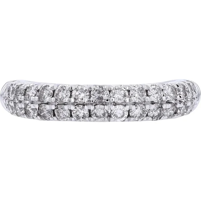 Timeless 14K White Gold Two Row Diamond Band – 1 Carat Total Weight