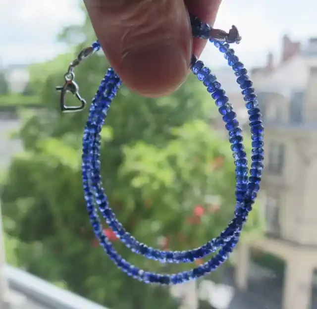TOP NATURAL SAPPHIRES NECKLACE 46cm