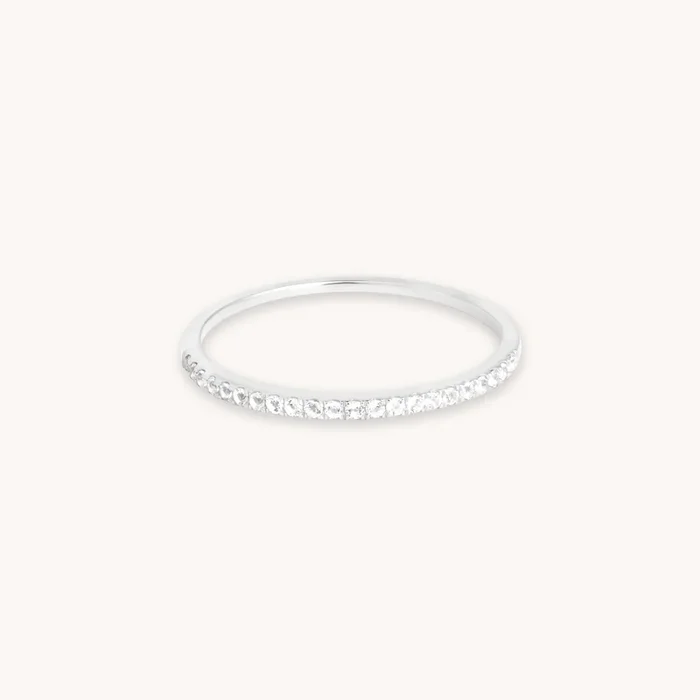 Topaz Eternity Ring in Solid White Gold