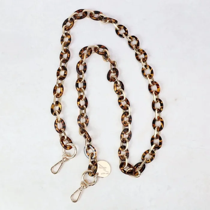Tortoise Resin & Chain Cell Phone Holder