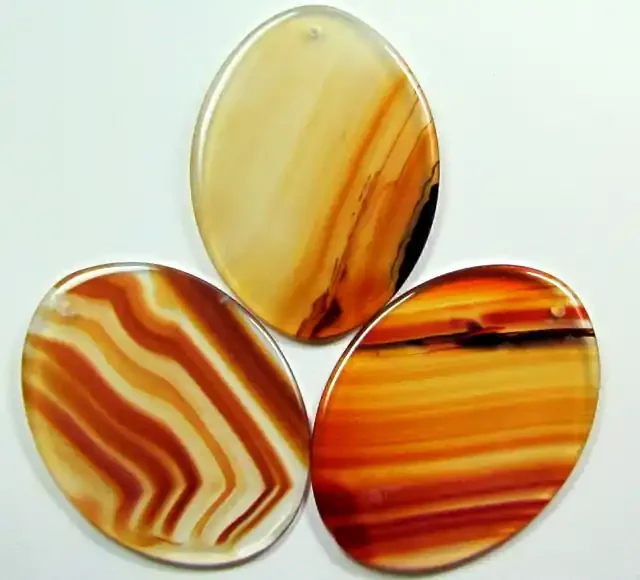 TRADE PARCEL 3 LARGE UNIQUE AGATE STONES 50X37MM AGR22
