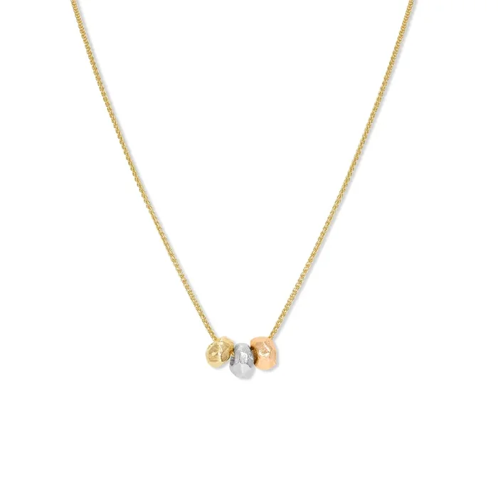 Triple Carved Bead Necklace