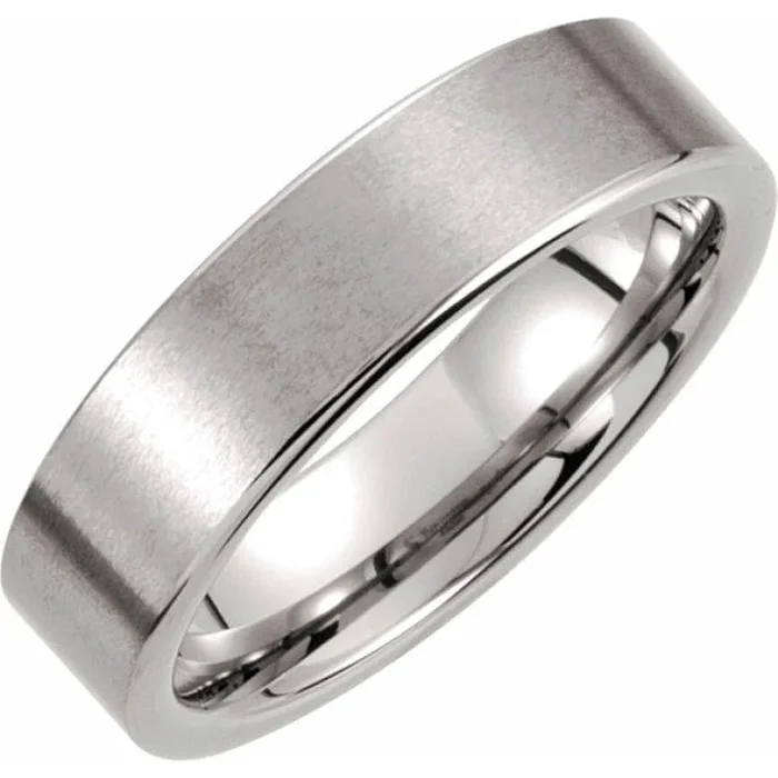Tungsten 6 mm Comfort-Fit Flat Band Size 11