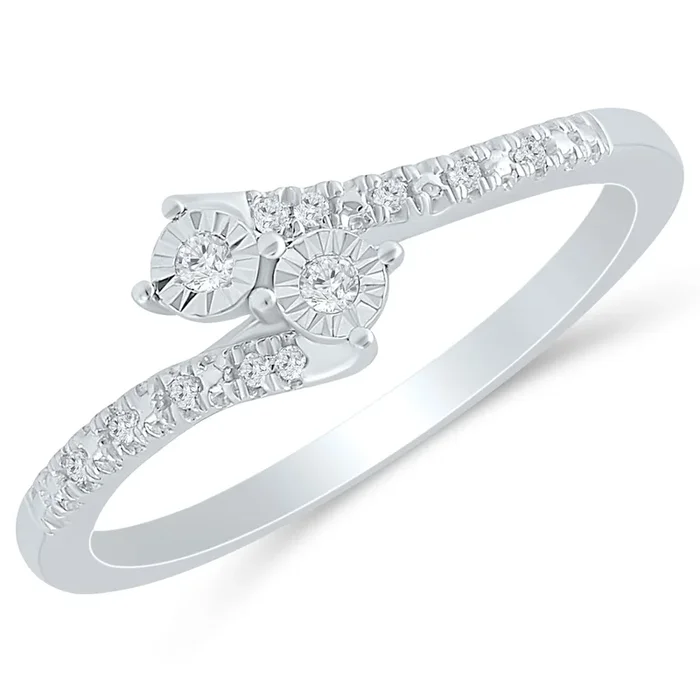 Twin Spark Round Diamond Ring
