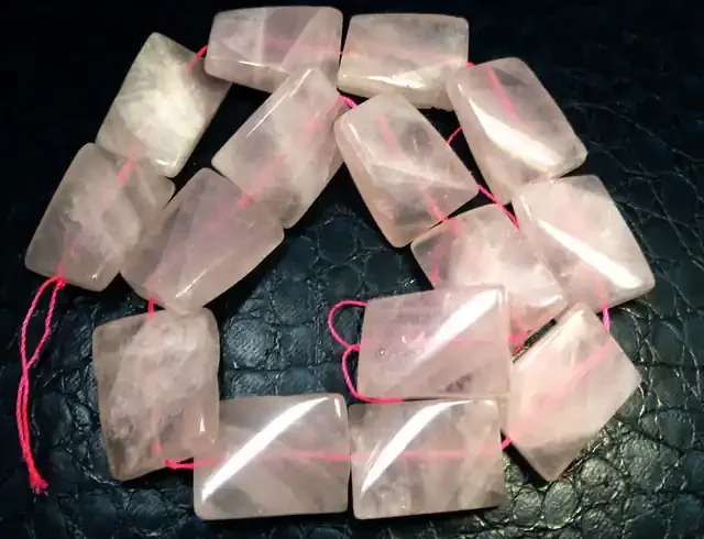 TWO LARGE ROSE QUARTZ BEAD STRAND 762 CARATS RT1249
