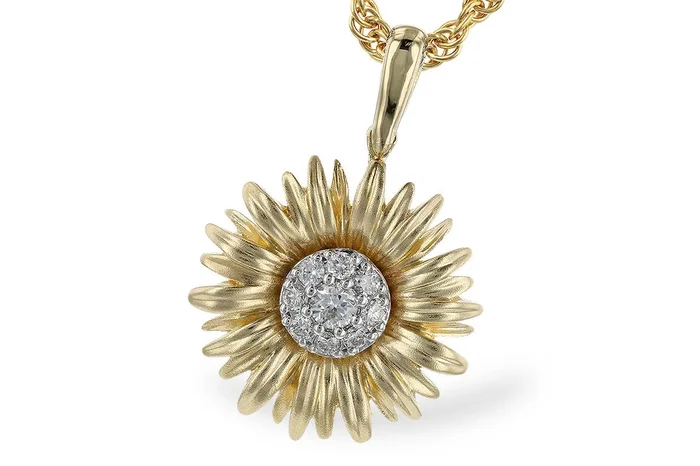 Two-Tone Sunflower Pendant