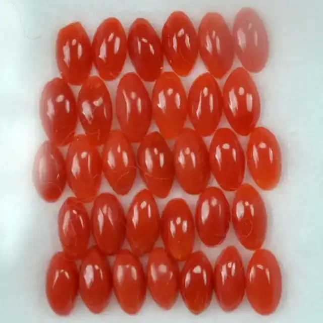UNHEATED 5.00 Cts Natural Italian Red Coral (5×2.5 mm) 32 Pcs Parcel