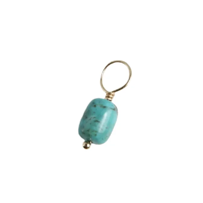 Vein Turquoise – Unfaceted Cylinder Gemstone Charm