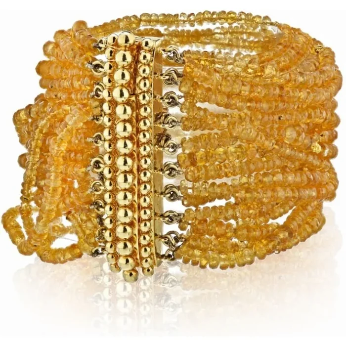 Verdura – 18K Yellow Gold Multi-Bead Citrine String Bracelet