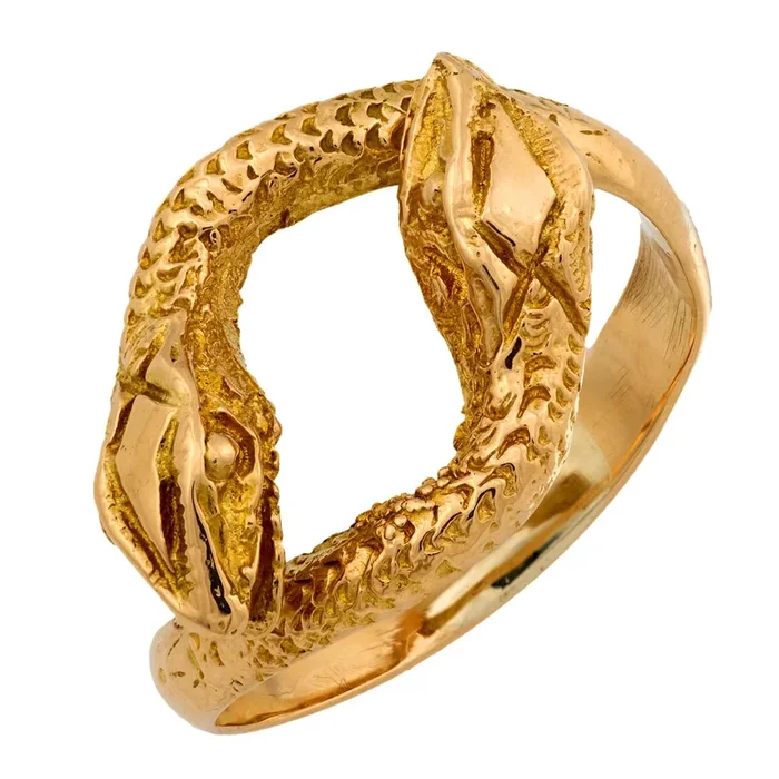 Victorian 18k yellow gold snake ring