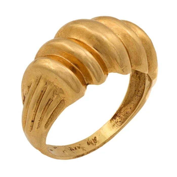 Vintage 14k yellow gold croissant ring